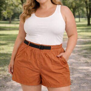 NWT - 3X shorts. FLX buckle front, high rise, relaxed, pull on plus size shorts